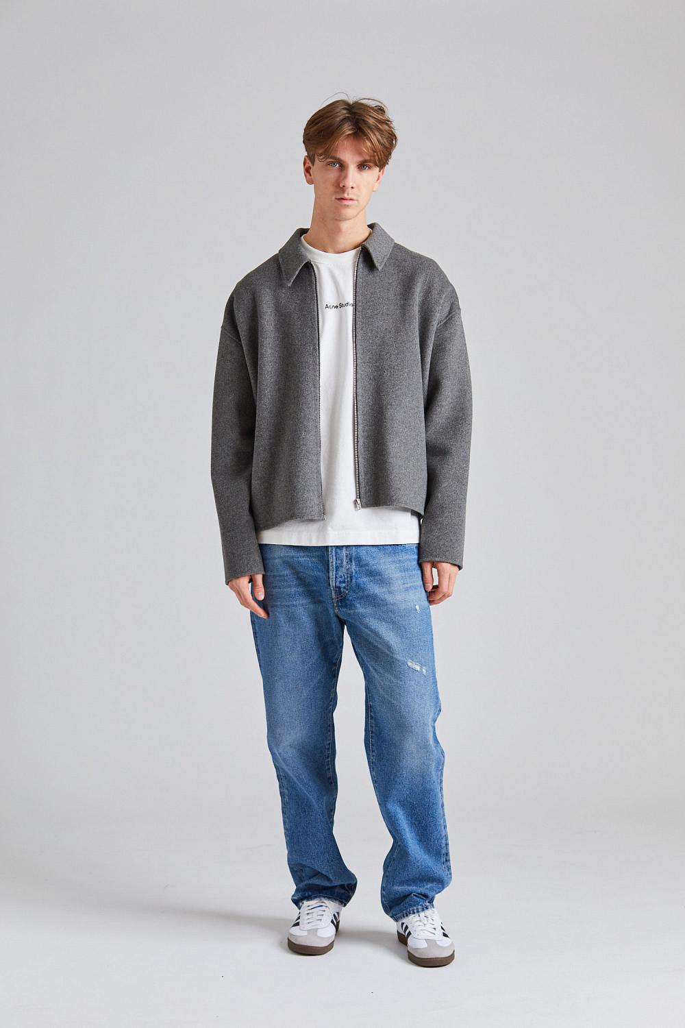 Wool Zipper Jacket FN-MN-OUTW000939 Grey Melange | Acne Wool Zipper Jacket FN-MN-OUTW000939 Grey Melange | Acne